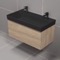 Double Floating Bathroom Vanity, Modern, 40